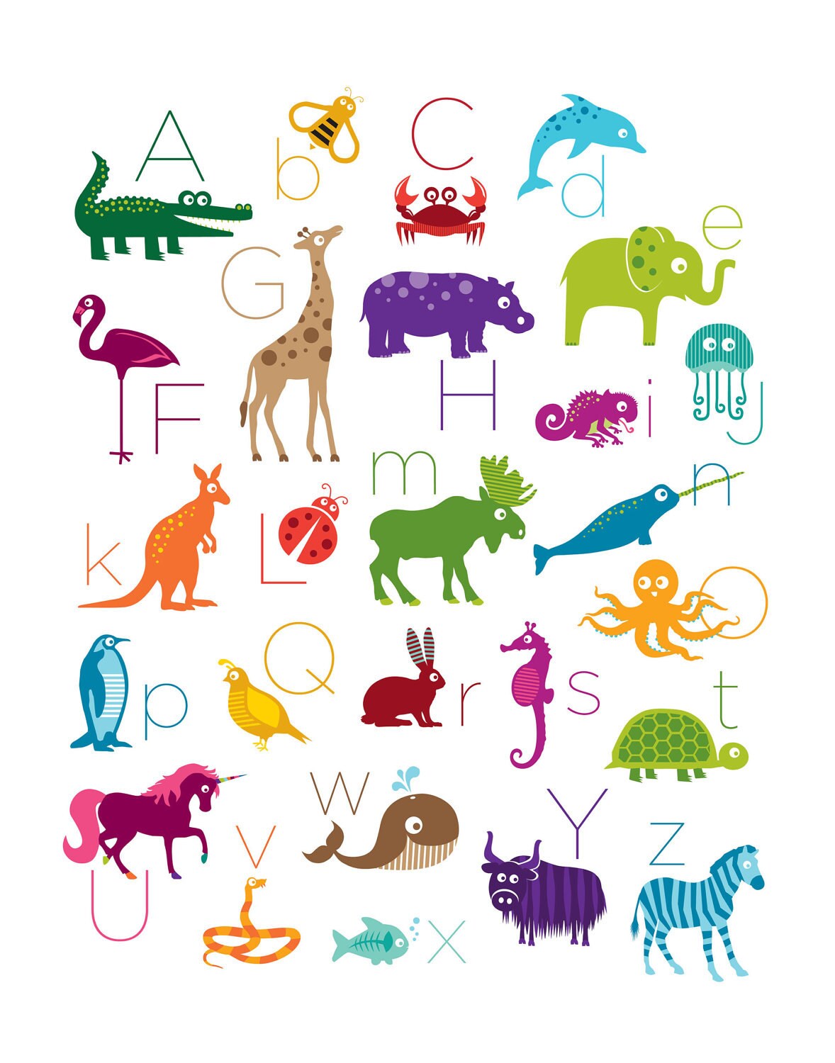 Animal Alphabet Poster Print