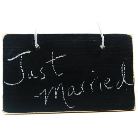 Rustic Wedding Chalkboard Sign Just Married Photo Prop Thank you
