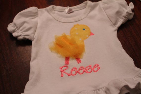Tulle Chick Applique Ruffle Tee