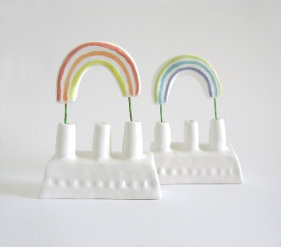 Double Rainbow - minature ceramic rainbow factory duo