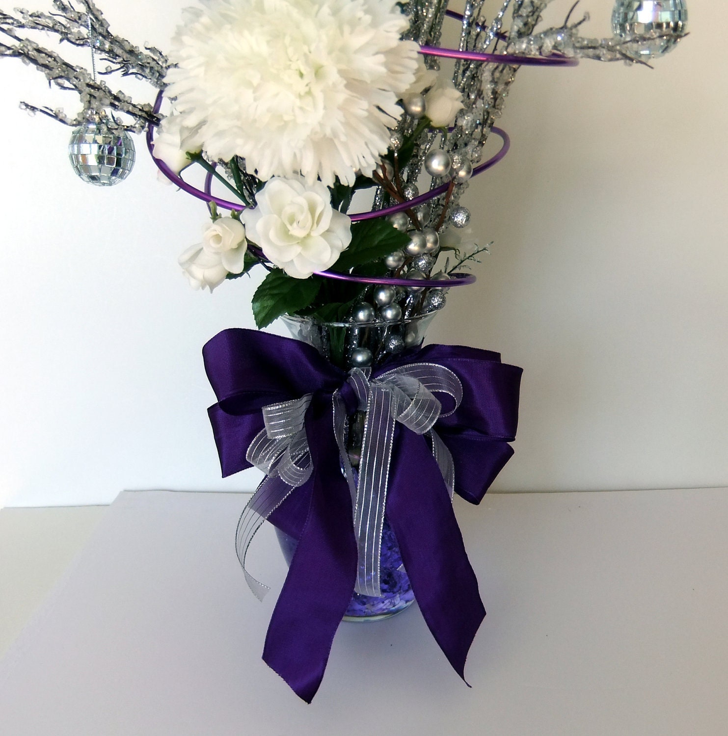 Reserved Listing for Margaret D - Crystal Moon Floral Arrangement