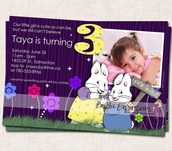 Max and Ruby Birthday Party Invitation by missbellaexpressions from etsy.com