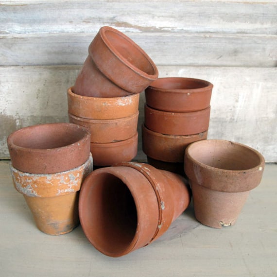 Set of 12, Mini Terra Cotta Pots (20473)