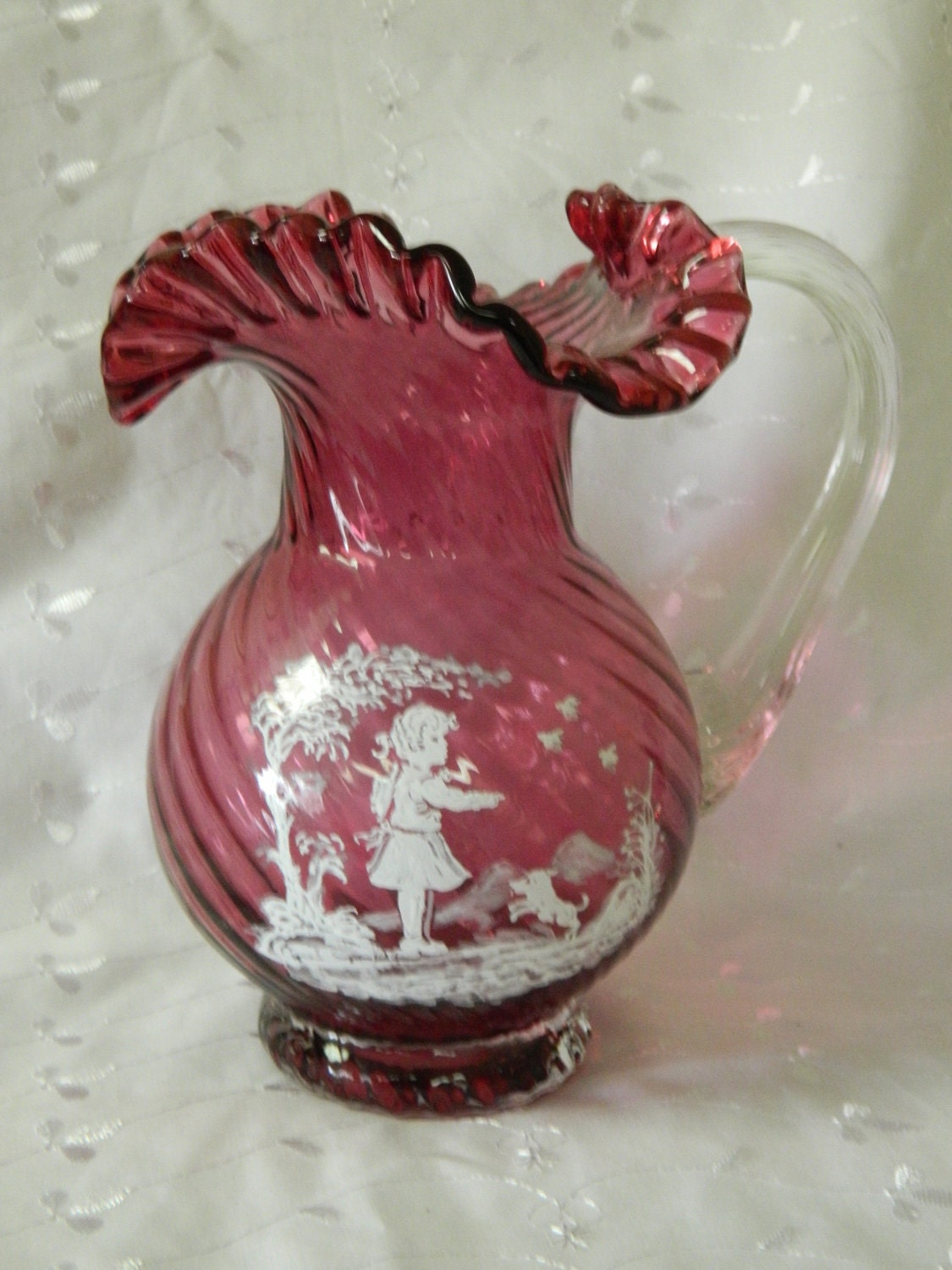 3 mary gregory cranberry glass hand painted glassware fenton coloriage enfant abstrait