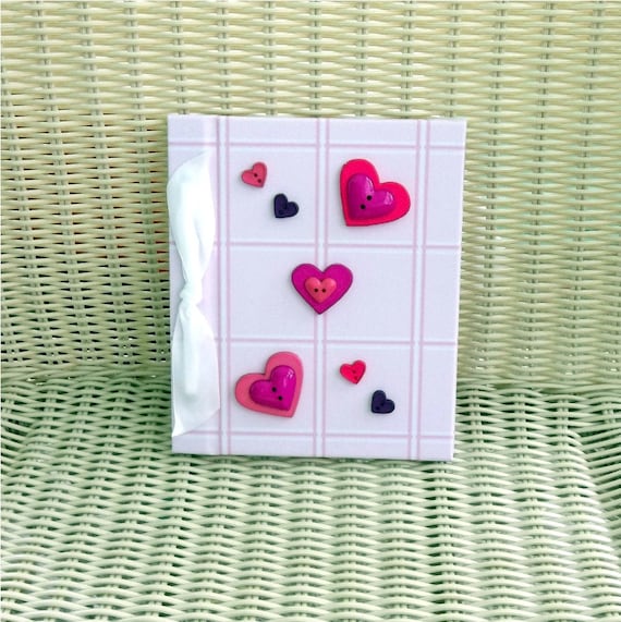 Photo Album Pink Plaid - Heart Buttons, Pink, Purple, Magenta