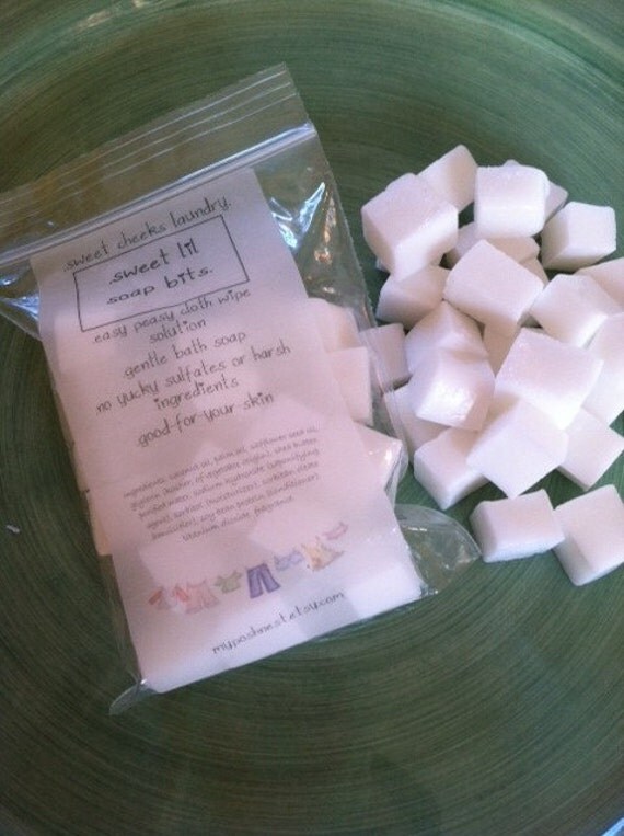 Sweet Lil Soap Bits - Natural Cloth Wipe Solution - Choose your scent