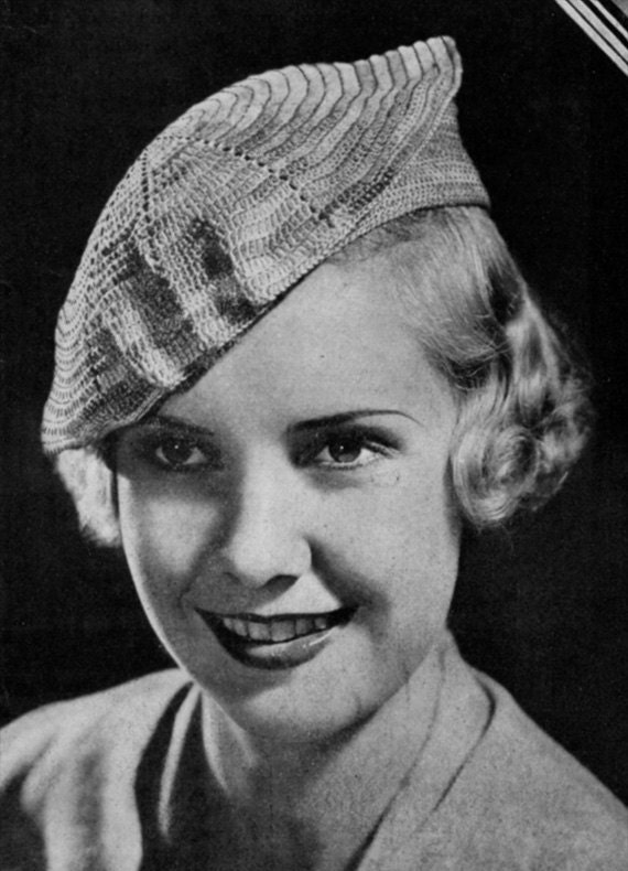 Pinch-Tuck Beret - Vintage 1930s Crochet Hat Pattern