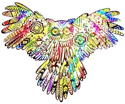 Sketchy Owl Tribal Design Print