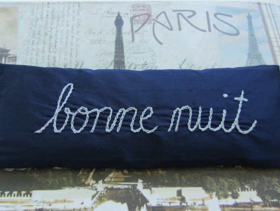 Lavender and Flaxseed Eye Pillow with Hand Embroidery by Dolce Dreams