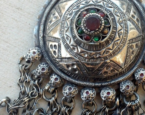 Kuchi Pendant (2): Antique Silver, Tribal Belly Dance, Assemblage Jewelry Supplies