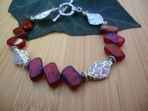 Red Czech Glass Bracelet Preview 2
