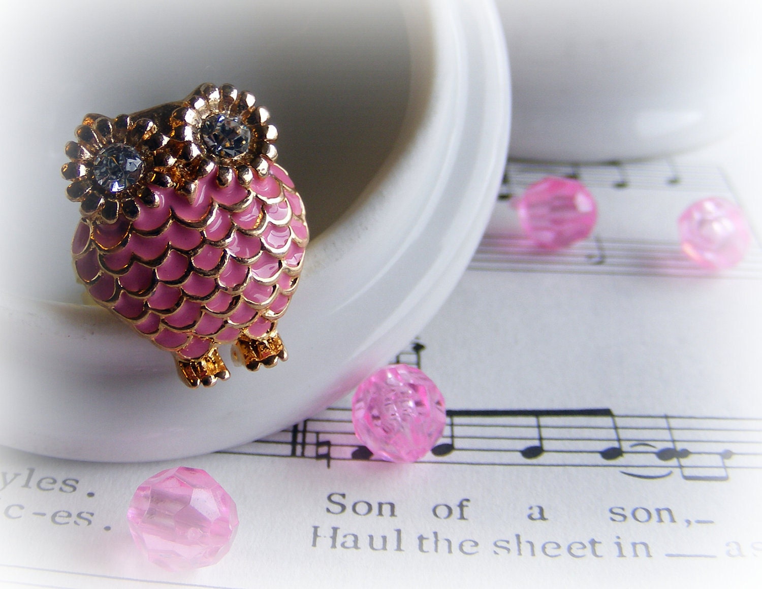 Ring Pretty Pink Owl