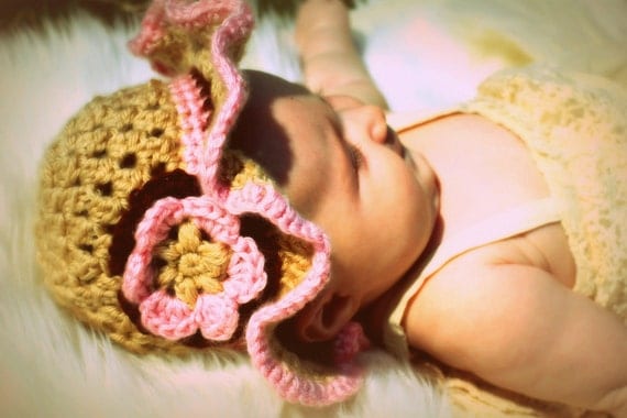 Crochet Baby Tea Party Hat - Made to Order Sizes 6 Months - 4T On Sale