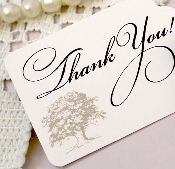 Thank You Wedding Favor Tags Rustic Woodland Tree Set of 50