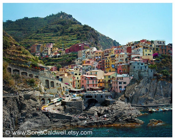 Hot Summer Day in Cinque Terre - Mediterranean travel photography,  Italian Riviera 8" x 10" Original Signed Fine Art Photograph