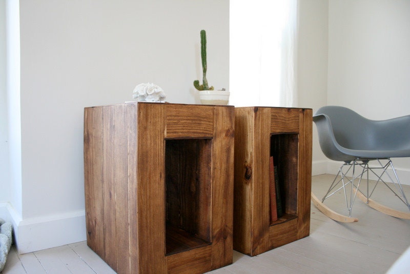 VENTA Finn par de noche Rústico Moderno Final Side Table