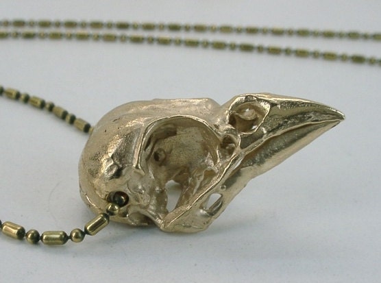 Sparrow Skull Necklace Brass or Rose Bronze by skeletos on Etsy Sparrow Skull Necklace Brass or Rose Bronze by skeletos on Etsy