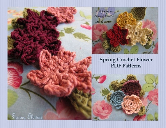 2 PDF Patterns- Spring Crochet Flowers