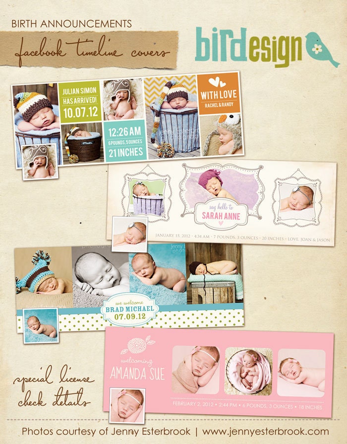 Facebook Timeline Cover Collection - Birth Announcement - E370