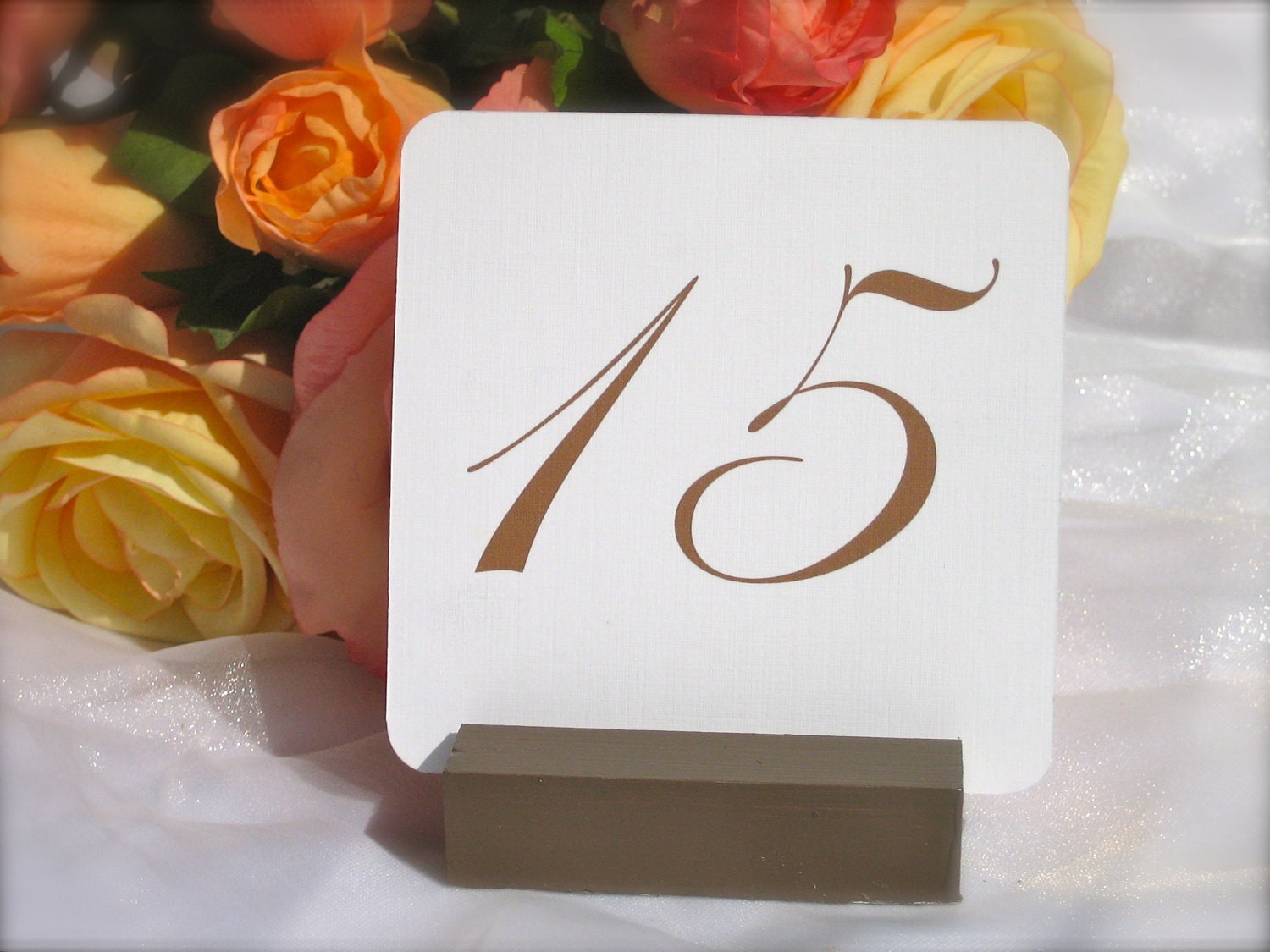 Chocolate Brown Wood Table Number Holders Set of 15 From Gallery360