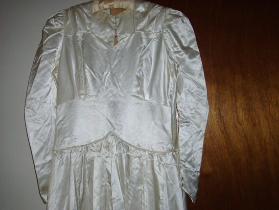 Sale Vintage Satin 1940's Wedding Dress From LostAtticTreasures