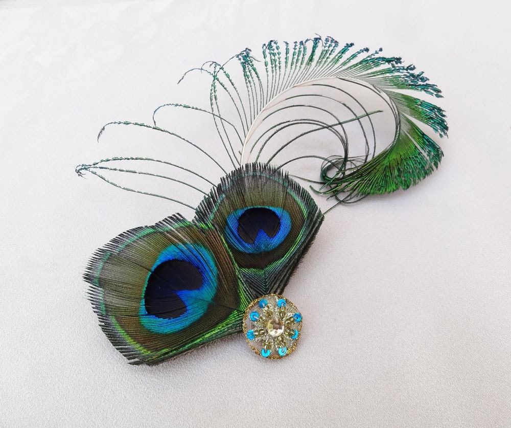 Peacock Feather Fascinator Weddings Bridesmaid Bridal Hair Accessory