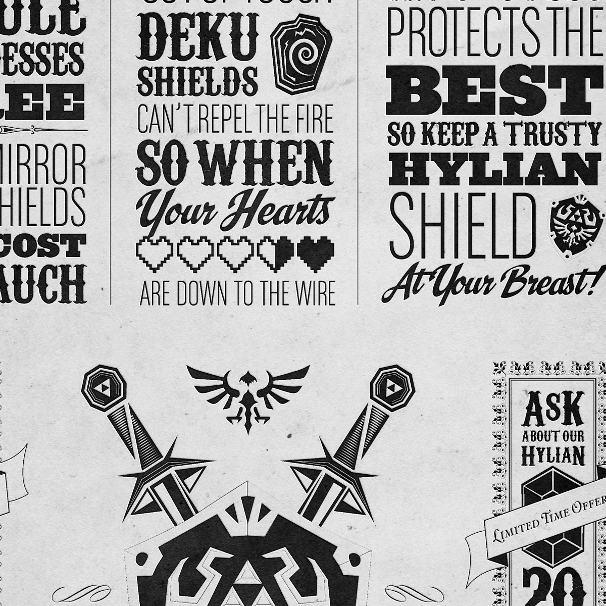 Legend of zelda hylian shield print Barrett Biggers on Etsy