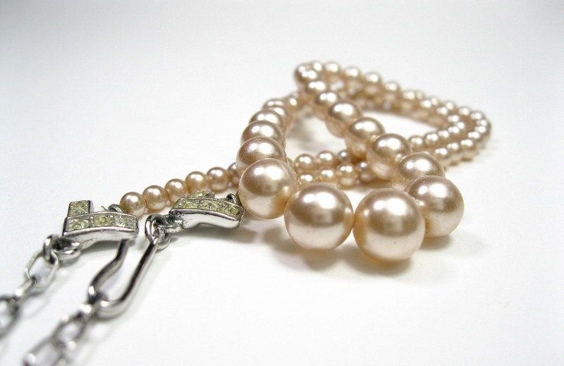Vintage, Mad Men, Style, Graduated, Pearl, Choker, Necklace