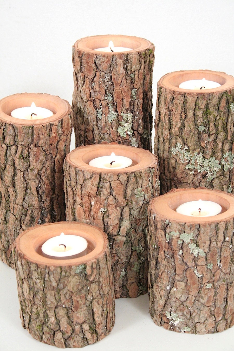 Tree Branch Candle Holders I Rustic Wedding Centerpiece Wood Candle 