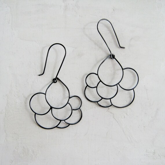 Black Cumulus - Black Cloud Earrings