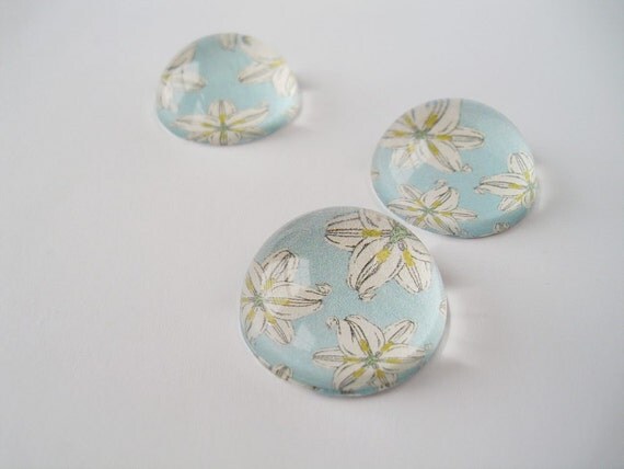 Spring Flower Magnets, Fridge Magnets, Floral Magnet Gift Set, Vintage Flower Magnets, Acrylic Bubble Magnets - Teacher Gifts