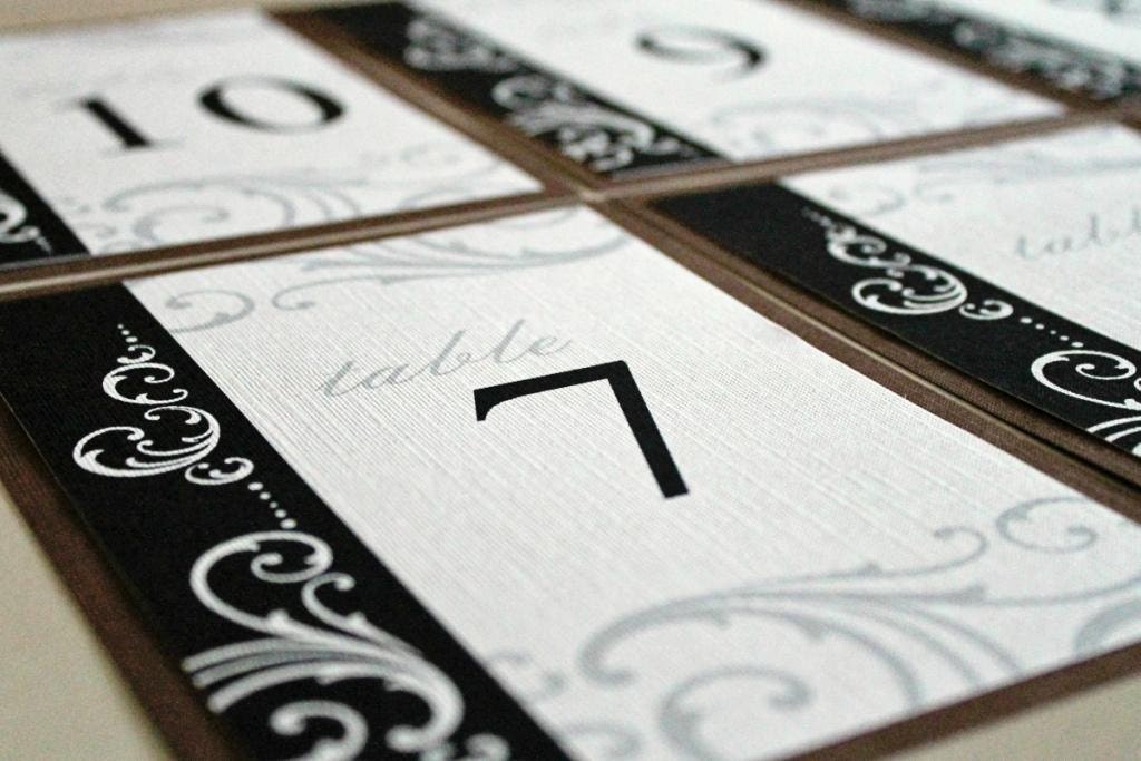 Wedding Table Numbers in Pecan Black and Ivory Set of 20