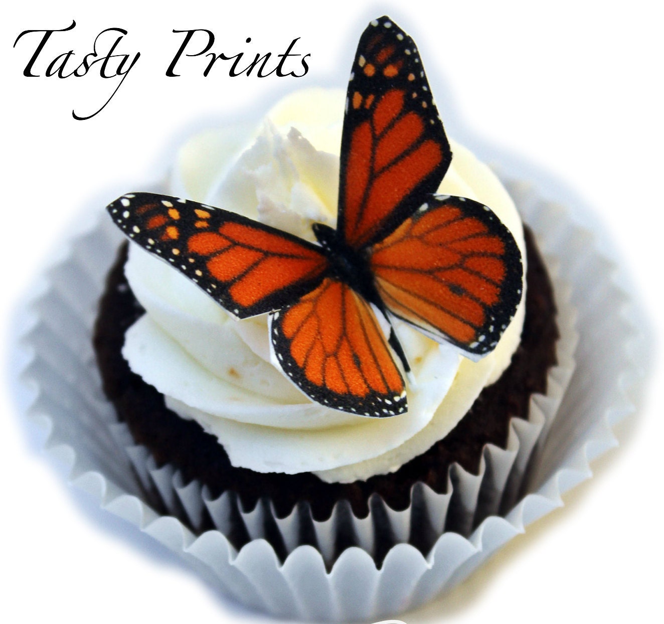 Edible Monarch Butterfly HD Tasty Print Cupcake Topper Cake Decoration 