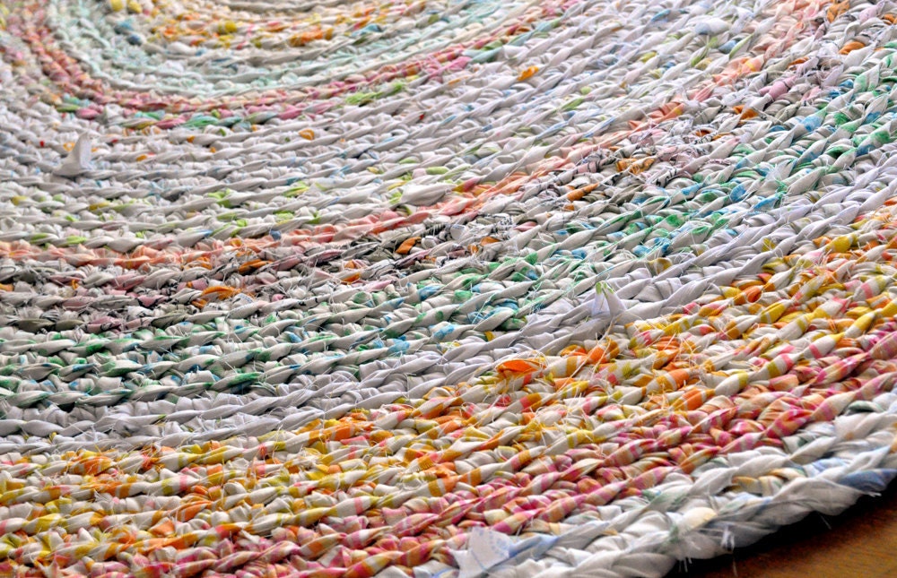 Reserved for Candace White Garden Crochet Rug