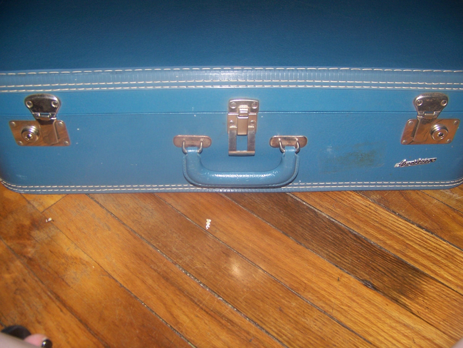 Vintage Carrilite Blue Suitcase
