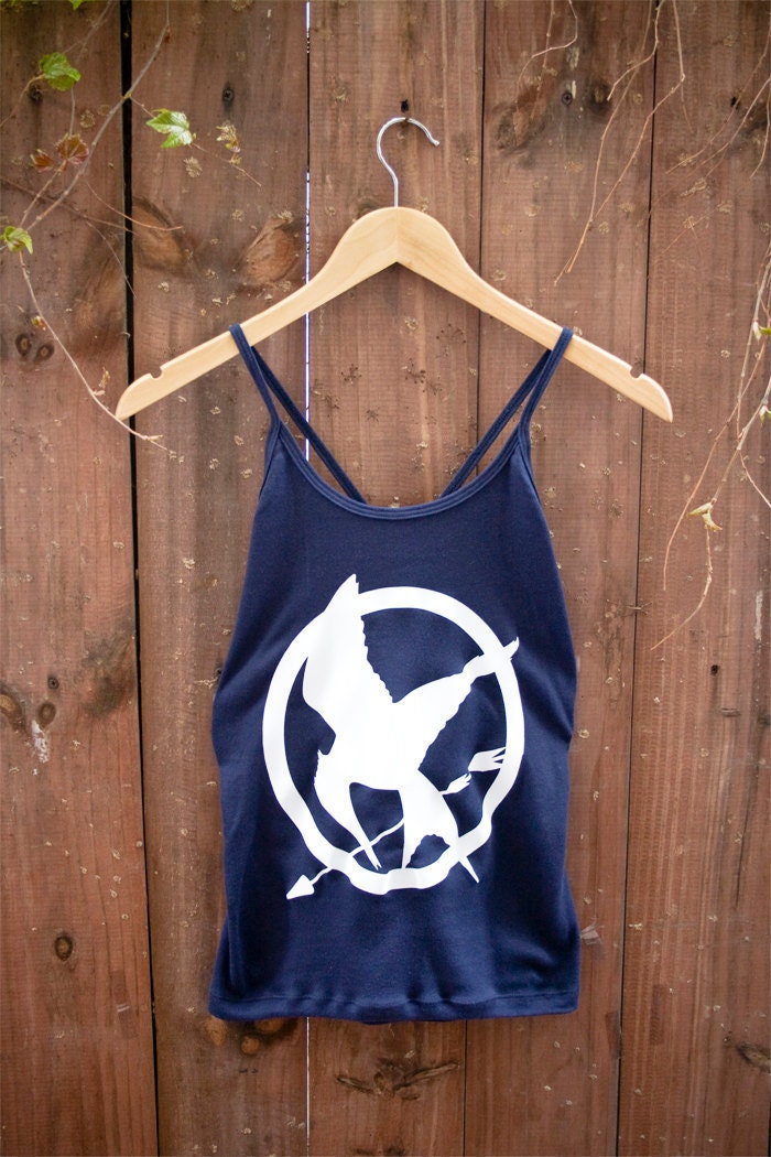 SAMPLE SALE - Hunger Games Mockingjay Cross Back Tank - Size Large Only - Ready to Ship