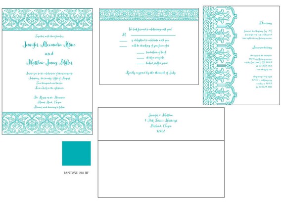 Arabic Floral Letterpress Wedding Invitation FREE Calligraphy Included