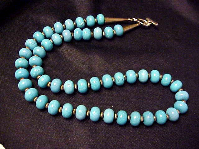 Blue Turquoise and  sterling silver necklace