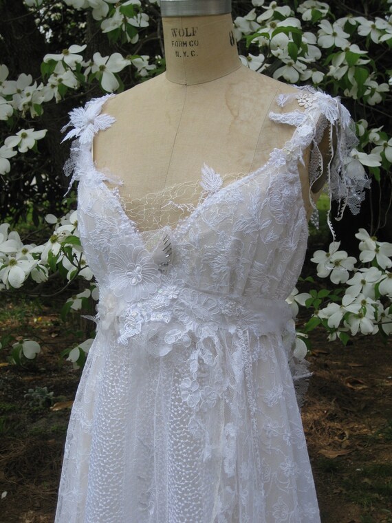deposit for Ivory Champagne hippie lace collage dress custom order for 
