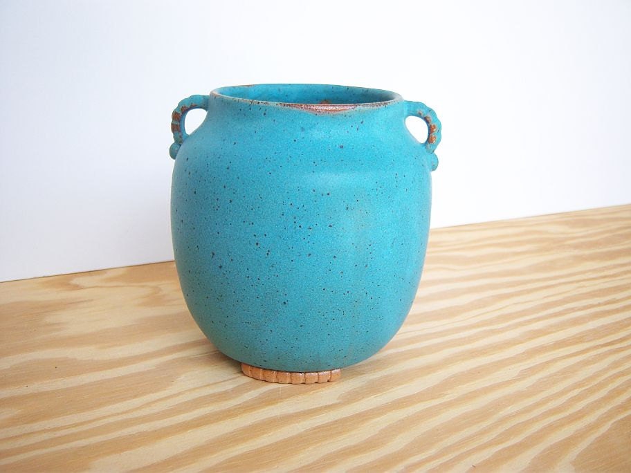 Turquoise Stoneware Planter Pot - Bloom