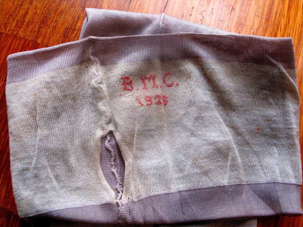 Vintage 1920s Seamed Silk Rayon Stockings - Monogramed '1926'