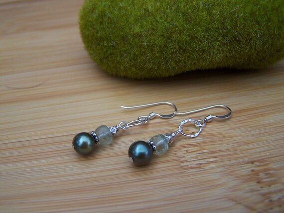 Green Pearl Earrings Preview 2