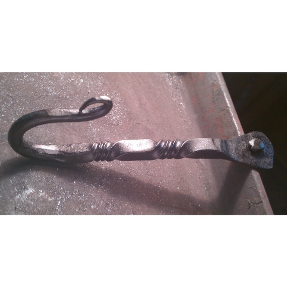 Blacksmith handmade iron wall hook with handmade square nail