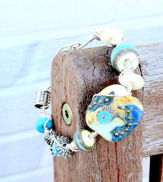 Bella Blue DSG Signature Focal Bead Wire Wrapped Bracelet - on sale