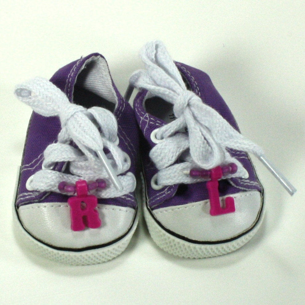 Hand Embellished Tennis Shoes fits 18 in Doll - American Girl Doll