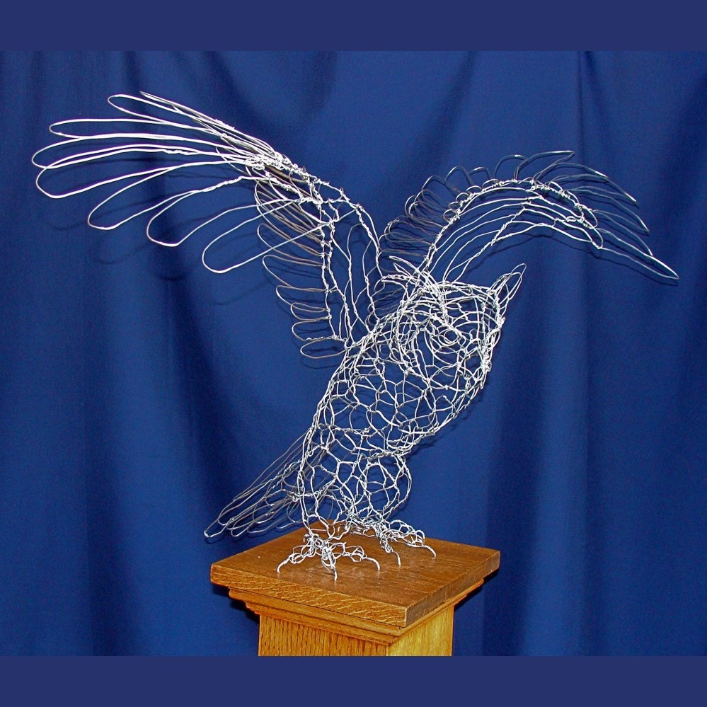 Great Horned Owl Wire Sculpture