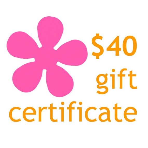 40 dollar gift certificate to Jennifer Ladd's shop