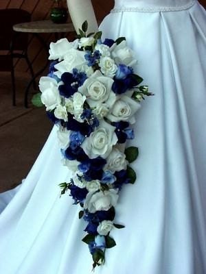 Royal Blue White Calla Lily Wedding Bouquets by Le Rhee From lerhee
