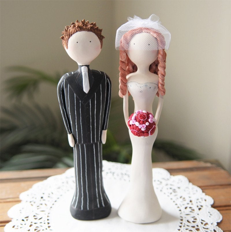 Custom Designed and Hand Sculpted Wedding Cake Toppers - Couple
