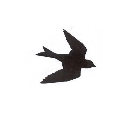 Silhouette Swallow in Flight Mounted Rubber Stamp Large Bird From terbearco